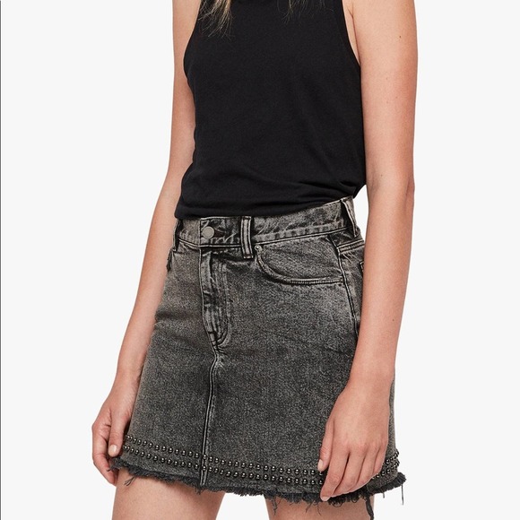 All Saints Denim Skirt I’m Washed black size 4 - Picture 11 of 11